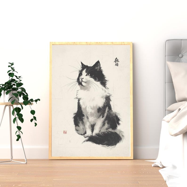 Vintage Japanese Cat Poster- Japanese Cat Print - Animal Art - Ukiyo-e ...