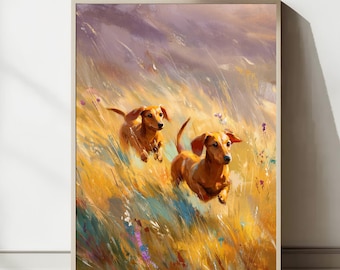 Dachshund Print  - Sausage Dog Poster - Living Room Art