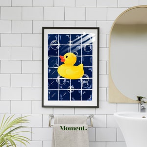 Duck on air| Duck illustration, Wall art duck poster, Digital printable, Cute wall art, Bathroom poster,Printable art for kids