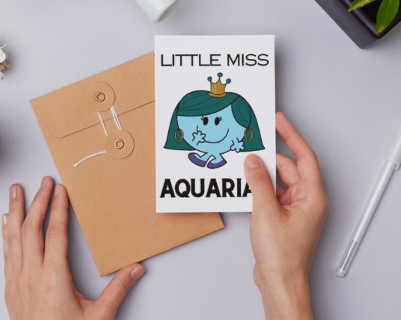 Zodiac Birthday Card, Aquarius Birthday Card, Printable Birthday Card ...