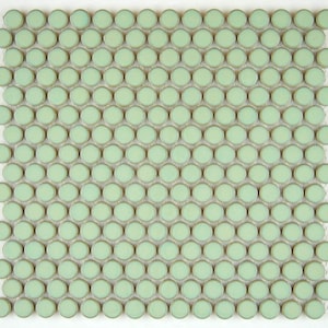 Penny Round Vintage Red Porcelain Floor Wall Mosaic Tile Backsplash