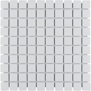 TPLD-WHT-TXRD Retro Bianco White Porcelain 1x1 Floor Wall Pool Tile Backsplash Glossy Textured Rounded
