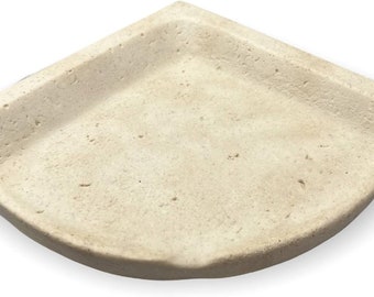 Tenedos Light Cream Travertine Bathroom Accessory (Corner Shower) - Not for Flat Surface Installation