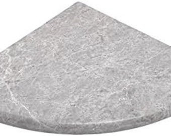 Tenedos Premium Quality Silver Marble Bathroom Corner Shelf Polished 9''
