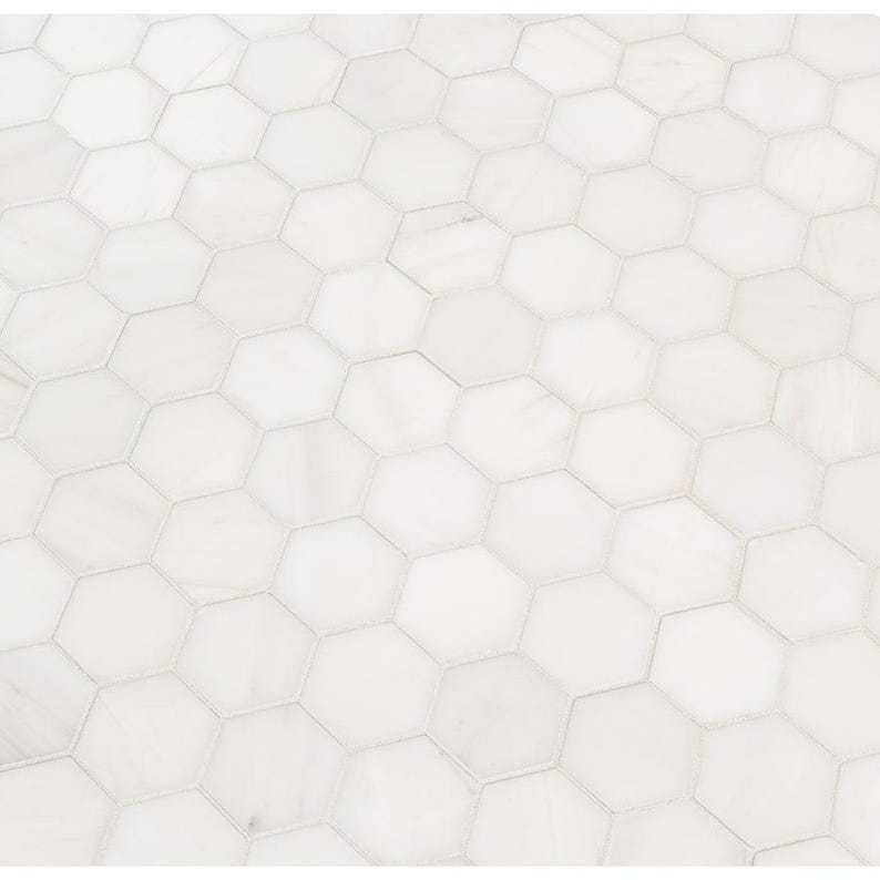 Arabescato Venato White Hexagon 12" X 12" Honed Marble Mosaic Tile - Etsy