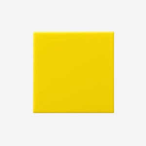 May include: A square, solid yellow object against a white background. The object is a vibrant, sunny yellow color. The edges are clean and sharp, creating a modern and minimalist aesthetic. The object is centered, providing a clean and uncluttered look.