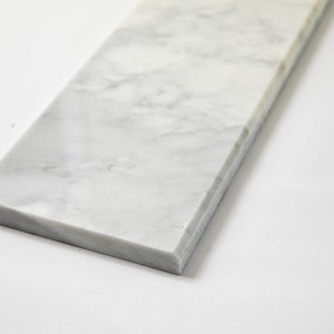 White Carrara Marble Stone Threshold 6&quot; x 36&quot; Two Sides Beveled Polished Saddle