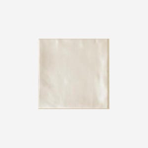 May include: A square, off-white ceramic tile with a slightly textured surface. The tile has a subtle sheen and a smooth, clean edge. The neutral color and simple design make it suitable for various interior design applications.