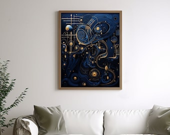 Vistula Dreams - Pieza de arte de pared de neohormigón inspirada en el arte popular regional polaco