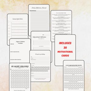 Sobriety Toolkit | Recovery Journal, Habit Tracker, Milestone Planner, & Motivational Printable Worksheets