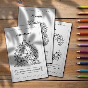 Letras em Flor: Um Livro de Colorir com o Alfabeto Floral | Desenhos para Colorir com o Alfabeto Floral de A a Z | Letras para Colorir para Imprimir | Afirmação Positiva