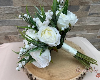 Sweet Lily, Hand Tied Artificial Wedding Flowers, Bouquet, Bridal Bouquet, Silk Rose, Colour Choice, Bridesmaid, Flower Girl, Rustic
