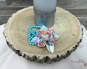 Over The Rainbow, Wrist Corsage, Bracelet Colour of Choice, Wrist, Wrist Accessories, Special Occasion, Wedding, Prom, Rainbow