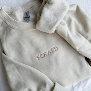 FCK AFD bestickter Pullover,Sweatshirt bestickt, fck nzs Sweater, fuck nazis, anti afd