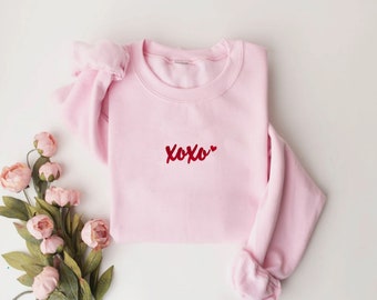 Embroidered Valentines Sweatshirt, Valentine Crewneck,Valentine Gift,Heart Sweater