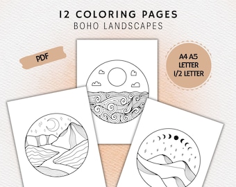 libro para colorear boho, páginas para colorear para adultos, páginas para colorear minimalistas, páginas simples para colorear
