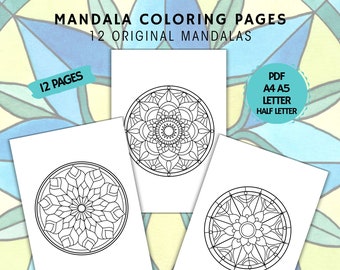 libro para colorear mandalas, páginas para colorear para adultos, mandalas originales para colorear, páginas para colorear minimalistas