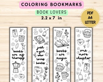 Marcadores para colorear para amantes de los libros: diseño estético de terapia de color, página para colorear para "that girl"