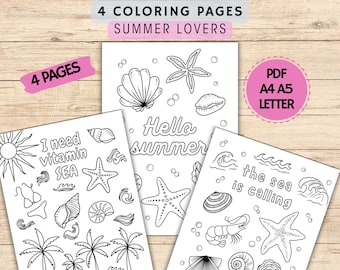 Summer Sea Life Coloring Pages for Adults (PDF)