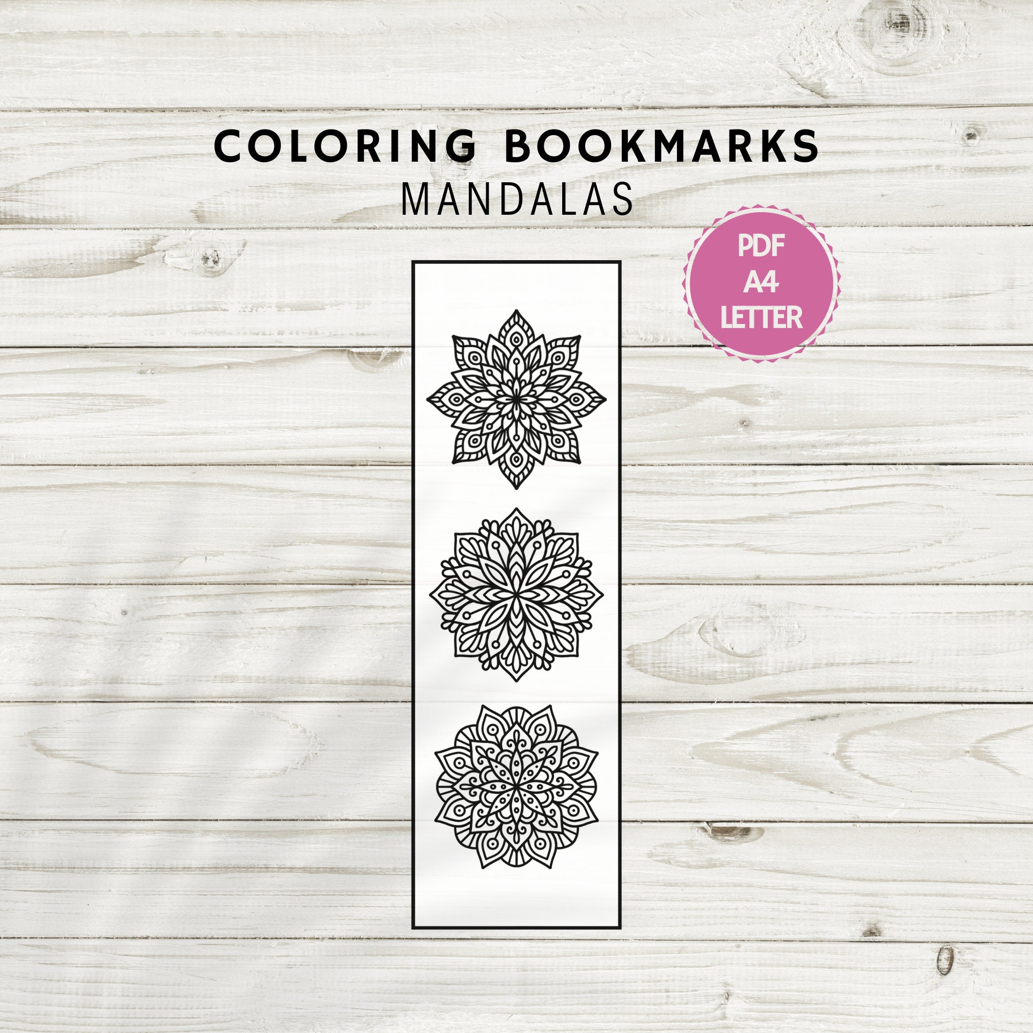 Printable Coloring Bookmarks for Adults and Teenagers, Mandala Coloring ...