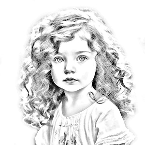 Pencil drawing portrait from photo / Digital sketch from photo / B&W photo sketch / Personalized gift / Digital File/Custom Pencil Drawing