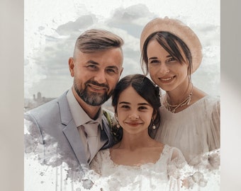 Custom Couple Portrait/Watercolour Paintings From Photo/Digital/Unique Wall Art