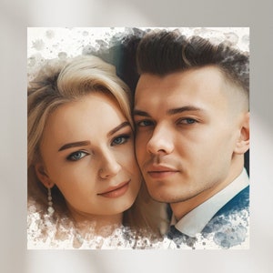 Personalized wedding gift/ Watercolour Wedding Portrait from Photo/Painting from Photo/Gift for Wedding Anniversary Engagement