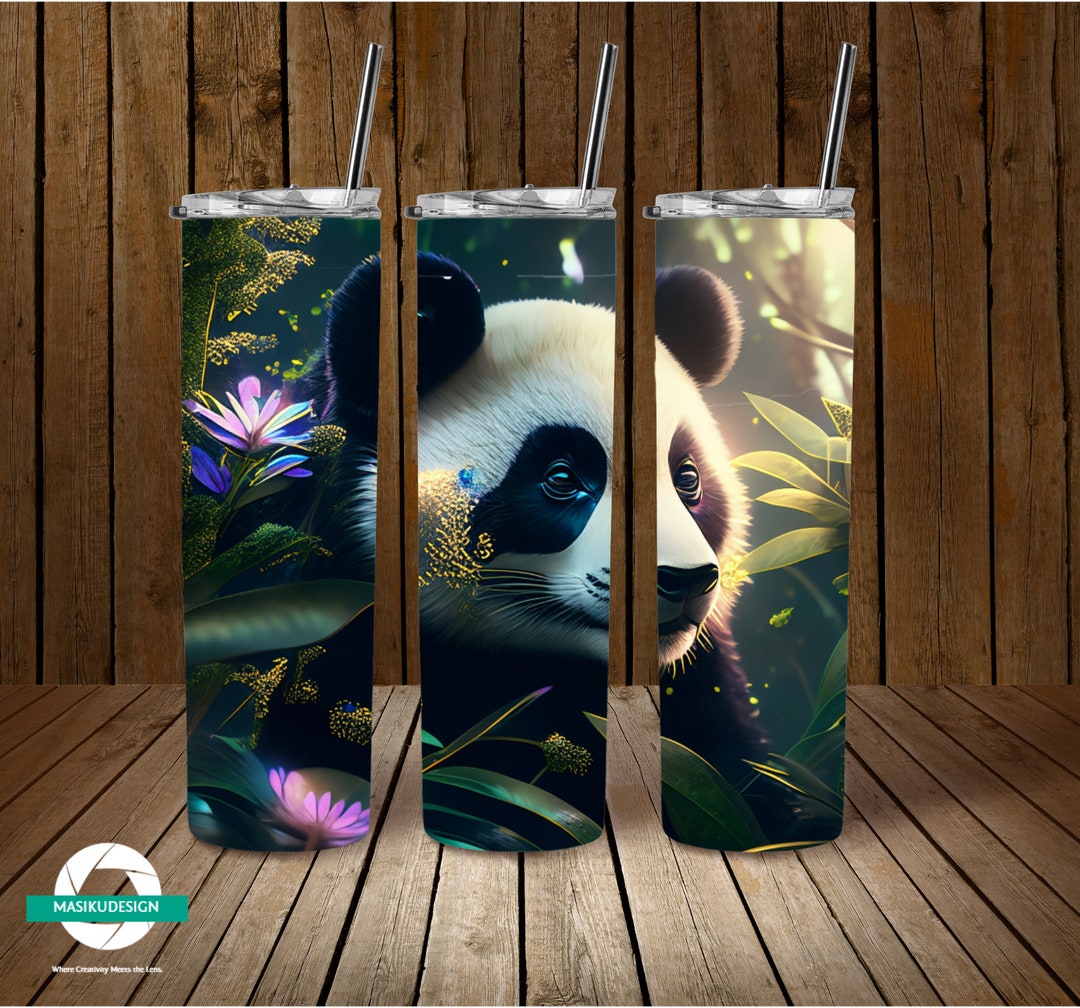 Cute Panda Tumbler Wrap, Western 20 Oz & 30 Oz Skinny Tumbler ...