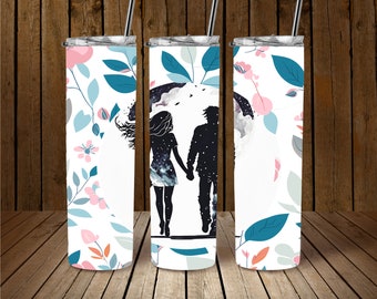 Cute Couple Tumbler Wrap, Western 20 oz & 30 oz Skinny Tumbler Sublimation Design, Straight and Tapered Design, Western Tumbler PNG