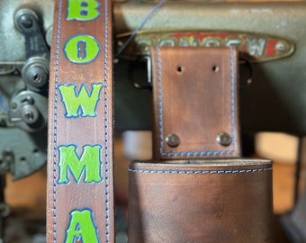 Custom Leather Firefighter Radio Strap & Holster: Handcrafted, Fully Customizable