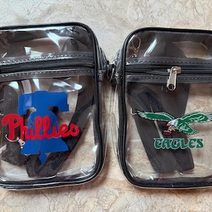 Philadelphia Sports Clear Stadion Taschen - Eagles & Phillies (zugelassen für alle Stadien) über Schulter / Crossbody