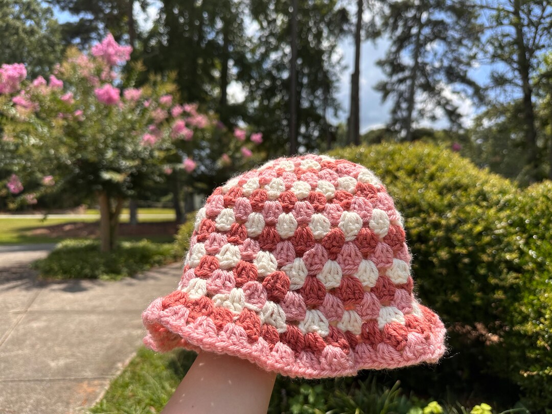 Crochet Granny Stitch Bucket Hat Etsy