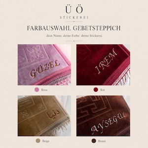 Tapis de prière personnalisé avec nom – Cadeau islamique – Cadeau pour l'Aïd – Cadeau pour le Ramadan – Tapis de prière sur mesure – image 4