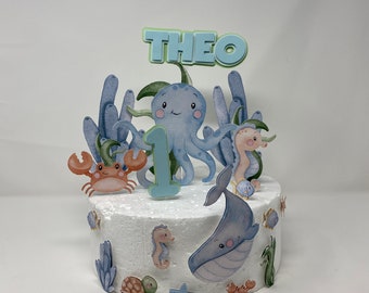 Under The Sea Cake Topper: Birthday Party Decoration
