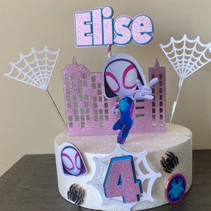 Spidey Ghost Gwen Cake Topper - Spidey Ghost Birthday Girl - Spidey Ghosh Party