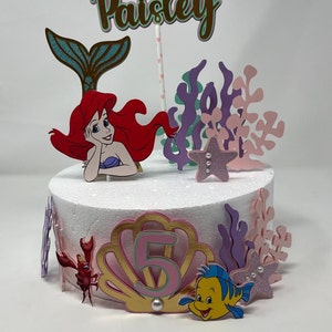 Little Mermaid Cake Topper, Ariel, Mermaid Party. Girl Party, Birthday Girl
