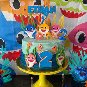 Baby Shark Cake Topper, Boy or Girl Party, Shark Cake Topper