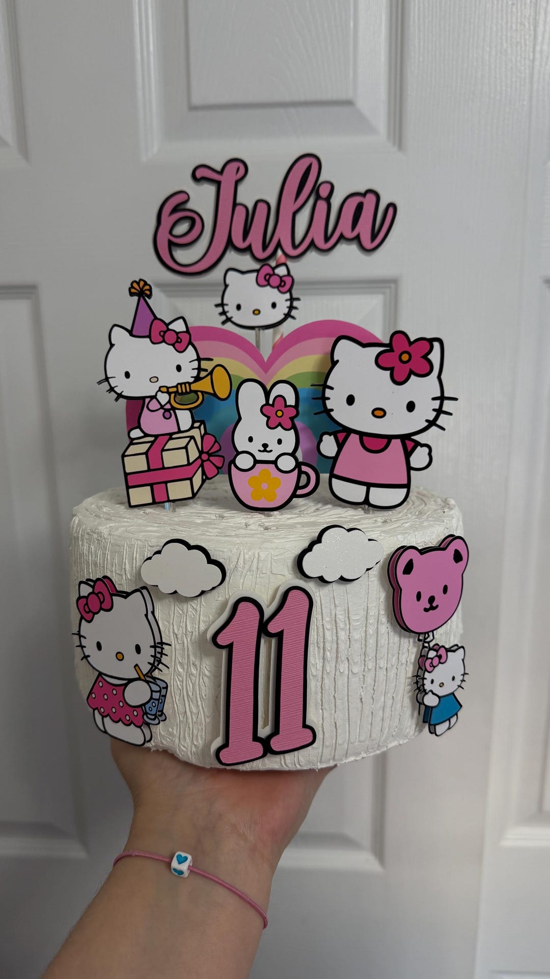 Kitty Cake Topper: Pink Birthday Party Decoration - Etsy