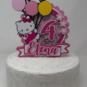 Kitty Cake Topper - Kitty Birthday Girl - Pink Kitty Birthday Party