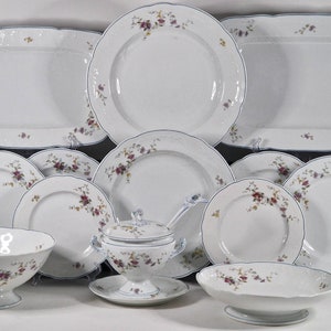 Pirkenhammer Antique 19th Century Dinner Set for 6