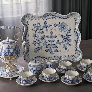 City of Meissen around 1900, Carl Teichert Cölln large porcelain Kettle teapot service with stunning silver plated parts, German porcelain