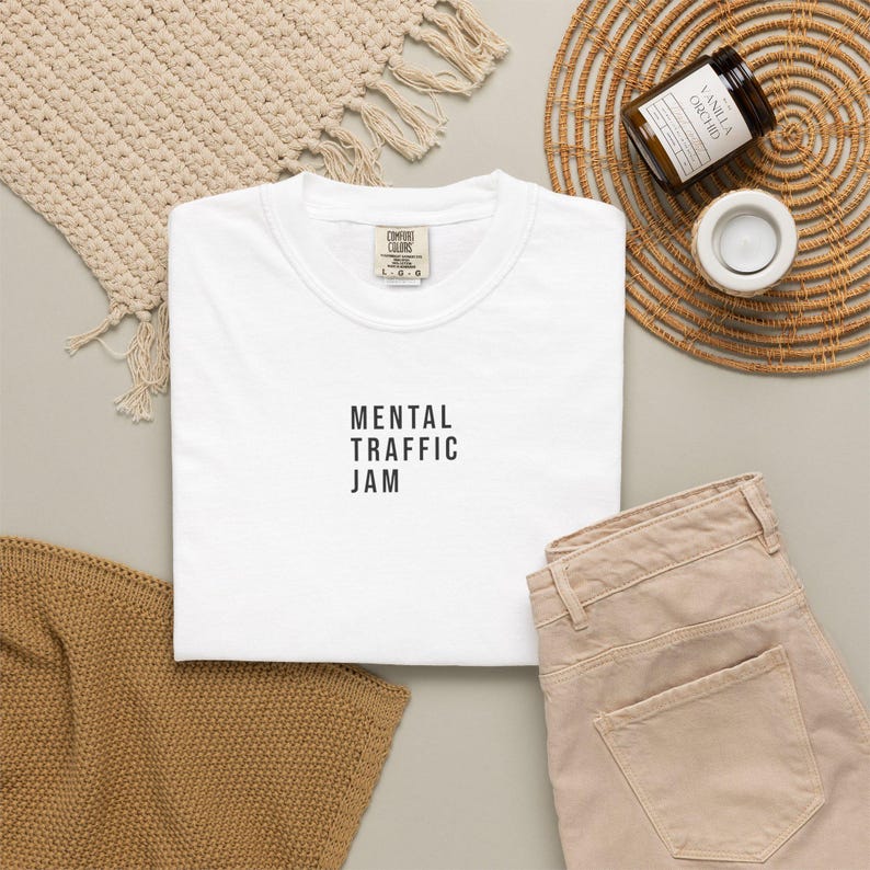 Mental Traffic Jam T-Shirt | ADHD Brain Fog Humor Psychology Meme Tee image 3