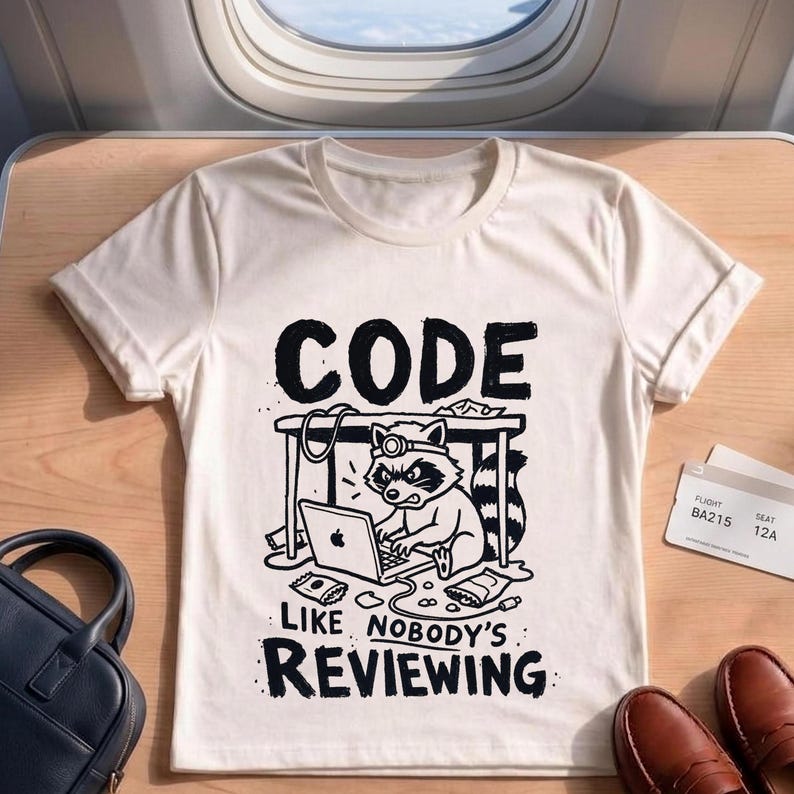 Funny Coding Shirt, Programmer Gift, Code Like Nobody's Reviewing, Developer Tee, Raccoon Graphic, Software Engineer, Unisex Computer Shirt image 11