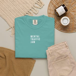 Mental Traffic Jam T-Shirt | ADHD Brain Fog Humor Psychology Meme Tee image 9