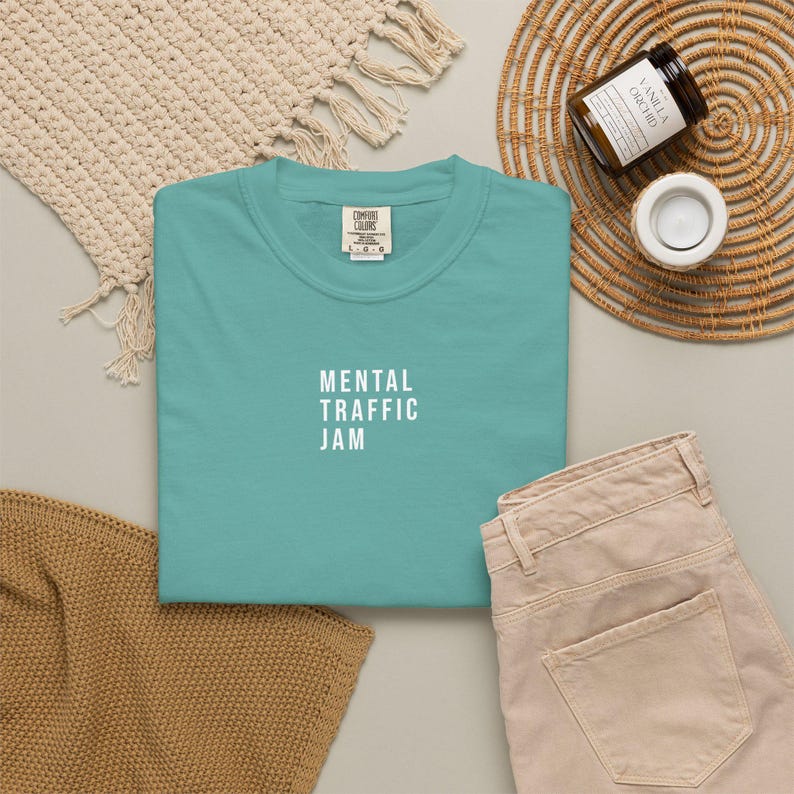 Mental Traffic Jam T-Shirt | ADHD Brain Fog Humor Psychology Meme Tee image 9