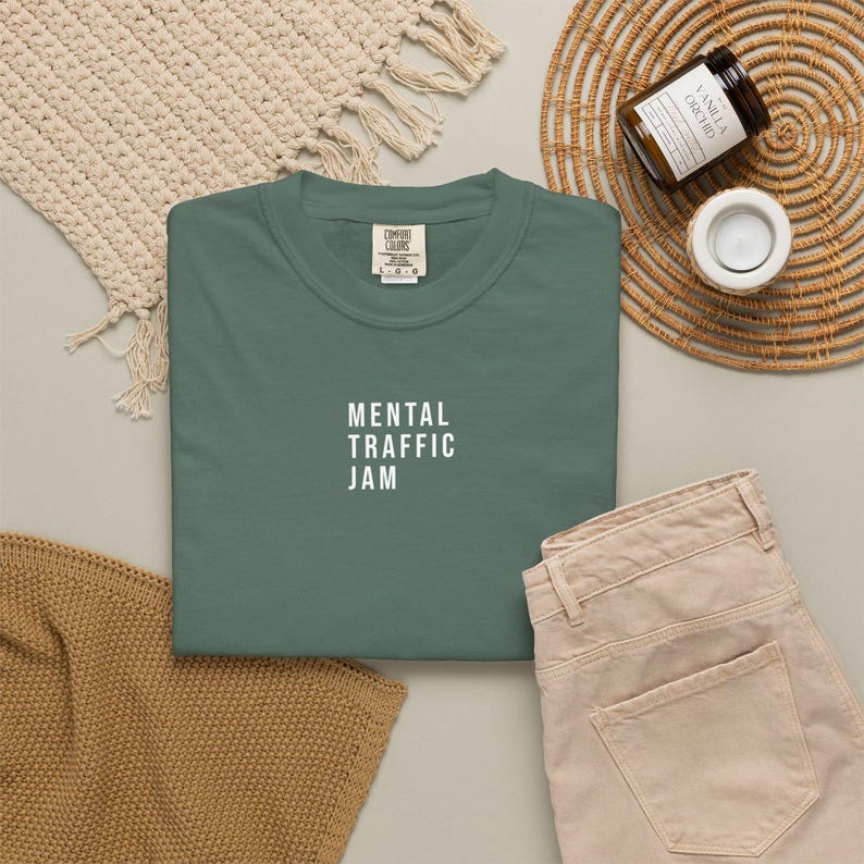 Mental Traffic Jam T-Shirt | ADHD Brain Fog Humor Psychology Meme Tee image 8