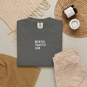 Mental Traffic Jam T-Shirt | ADHD Brain Fog Humor Psychology Meme Tee image 5