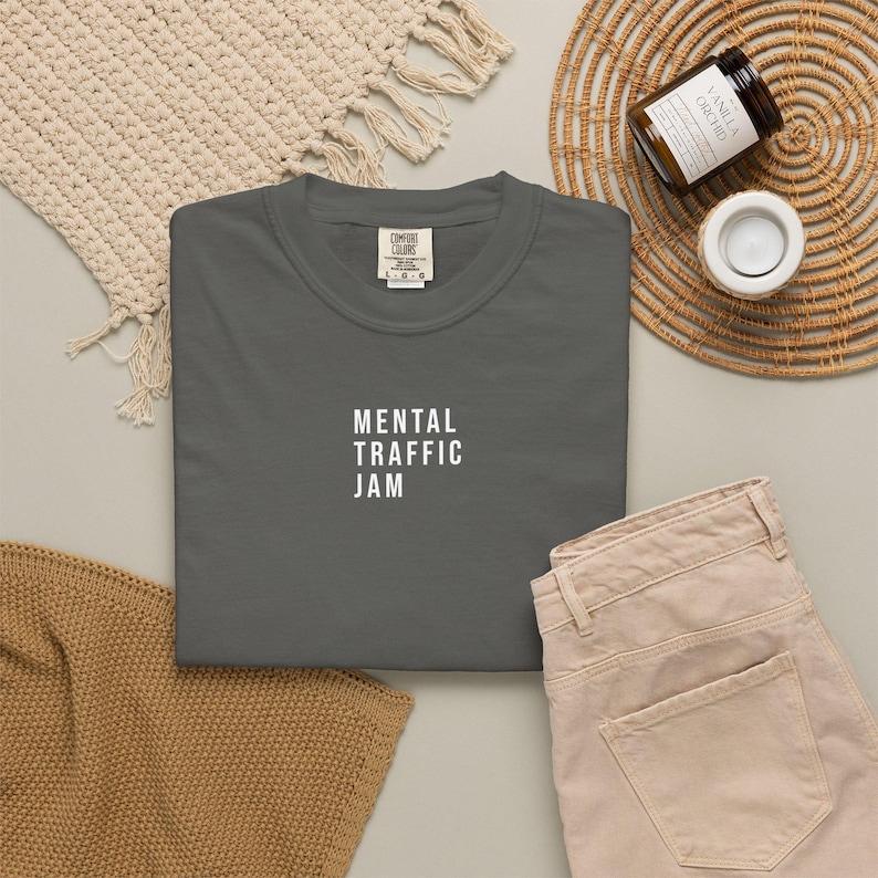 Mental Traffic Jam T-Shirt | ADHD Brain Fog Humor Psychology Meme Tee image 5