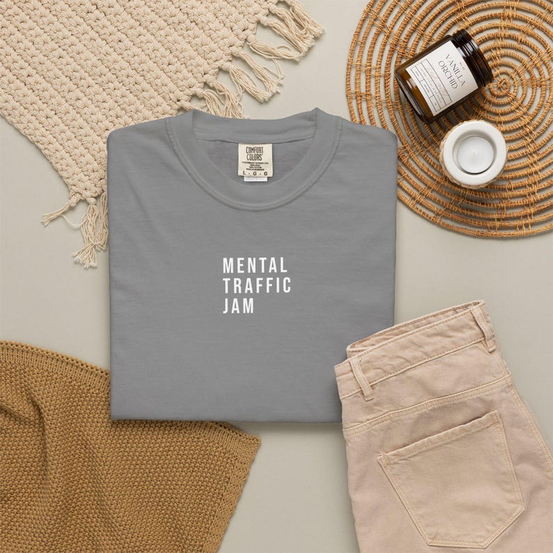 Mental Traffic Jam T-Shirt | ADHD Brain Fog Humor Psychology Meme Tee image 6