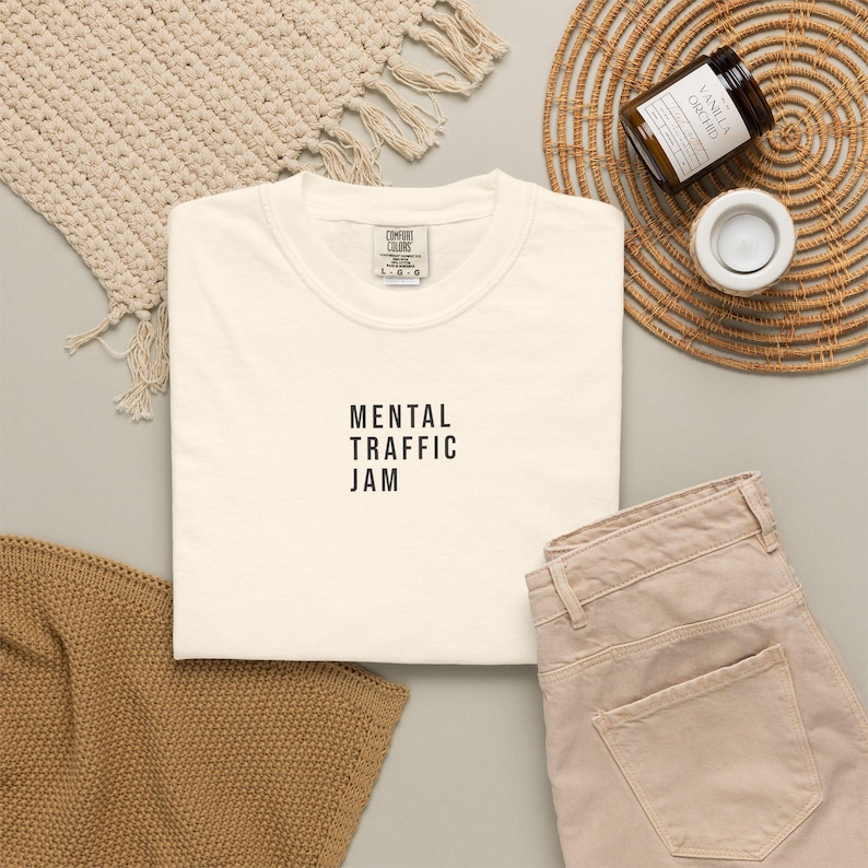 Mental Traffic Jam T-Shirt | ADHD Brain Fog Humor Psychology Meme Tee image 4